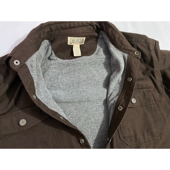 Duluth Trading Co Canvas Coat – Men’s 2XL Tall, Brown Flannel-Lined Workwear - Picture 10 of 12